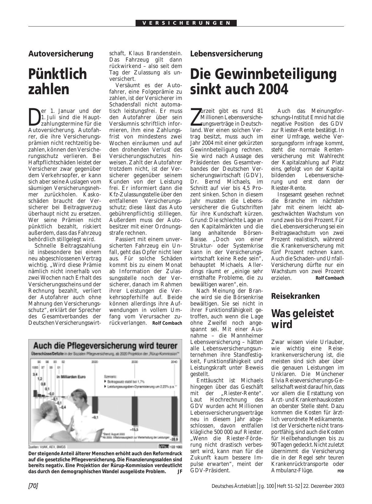 Vorschauseite 1: Auch die Pflegeversicherung wird teurer