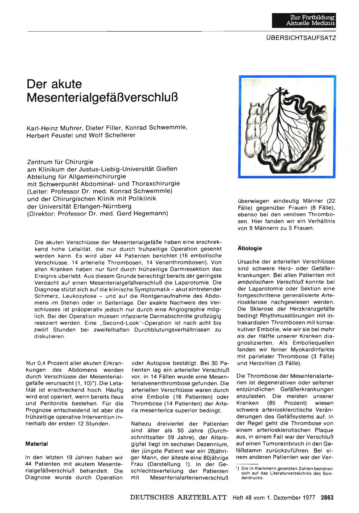 Vorschauseite 1: Der akute Mesenterialgefäßverschluß