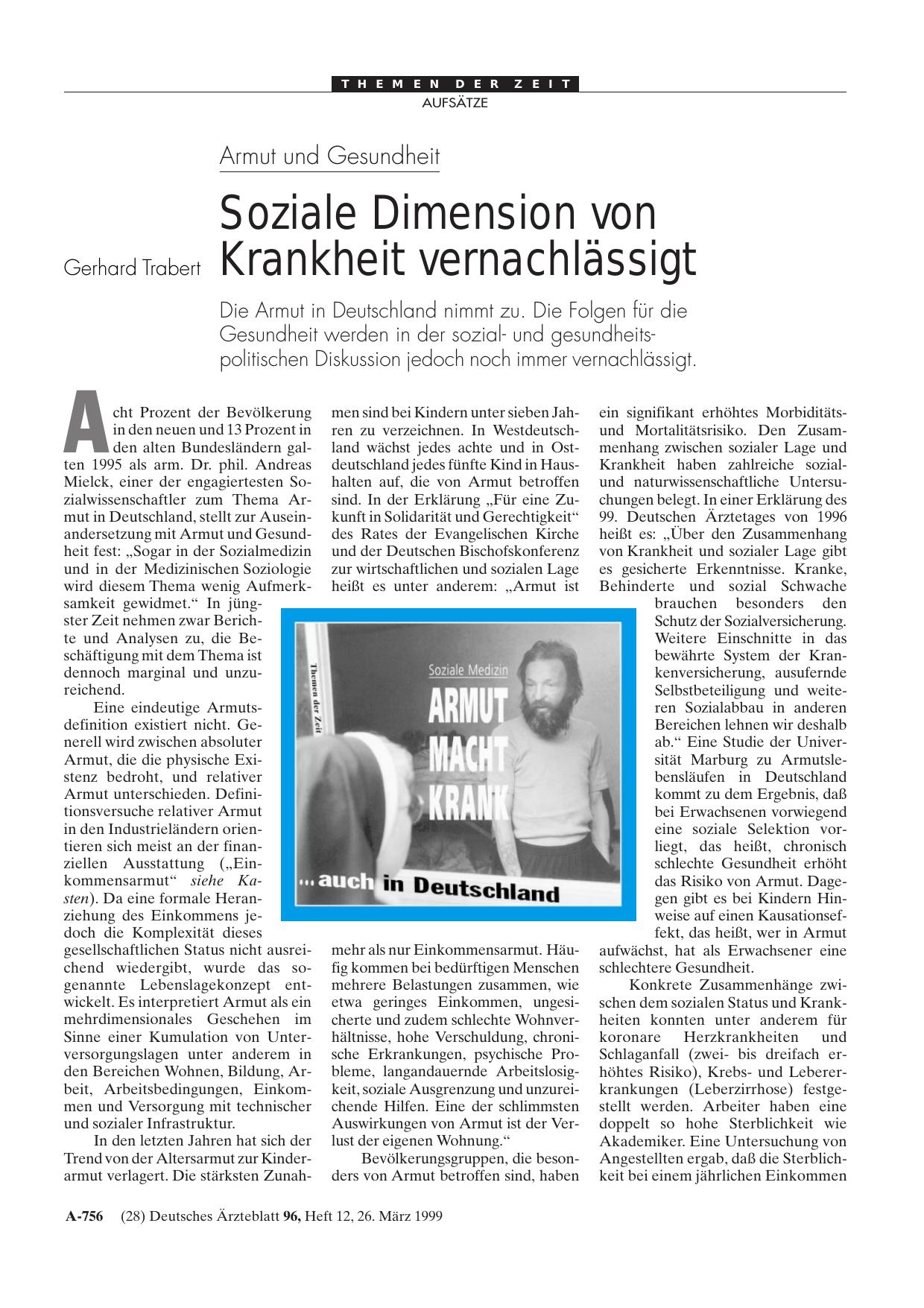 Vorschauseite 1: Armut und Gesundheit: Soziale Dimension von Krankheit vernachlässigt