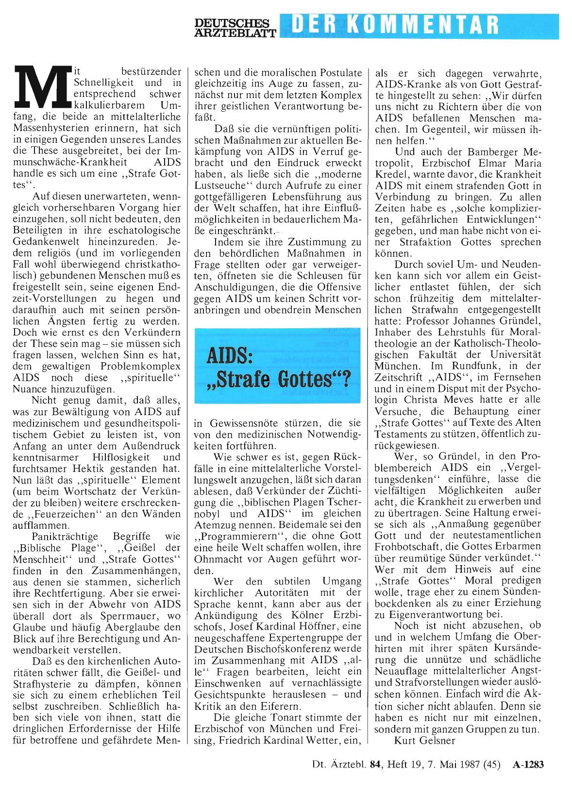 Vorschauseite 1: AIDS: „Strafe Gottes“?