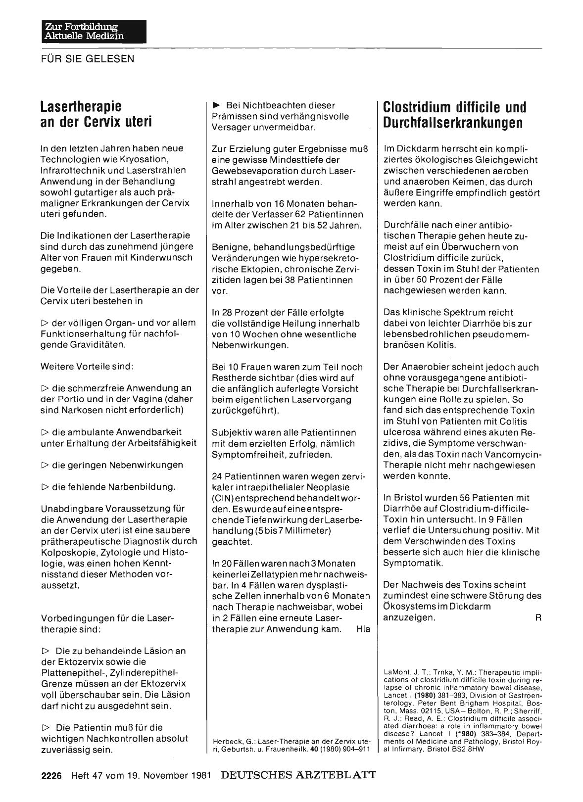 Vorschauseite 1: Lasertherapie an der Cervix uteri