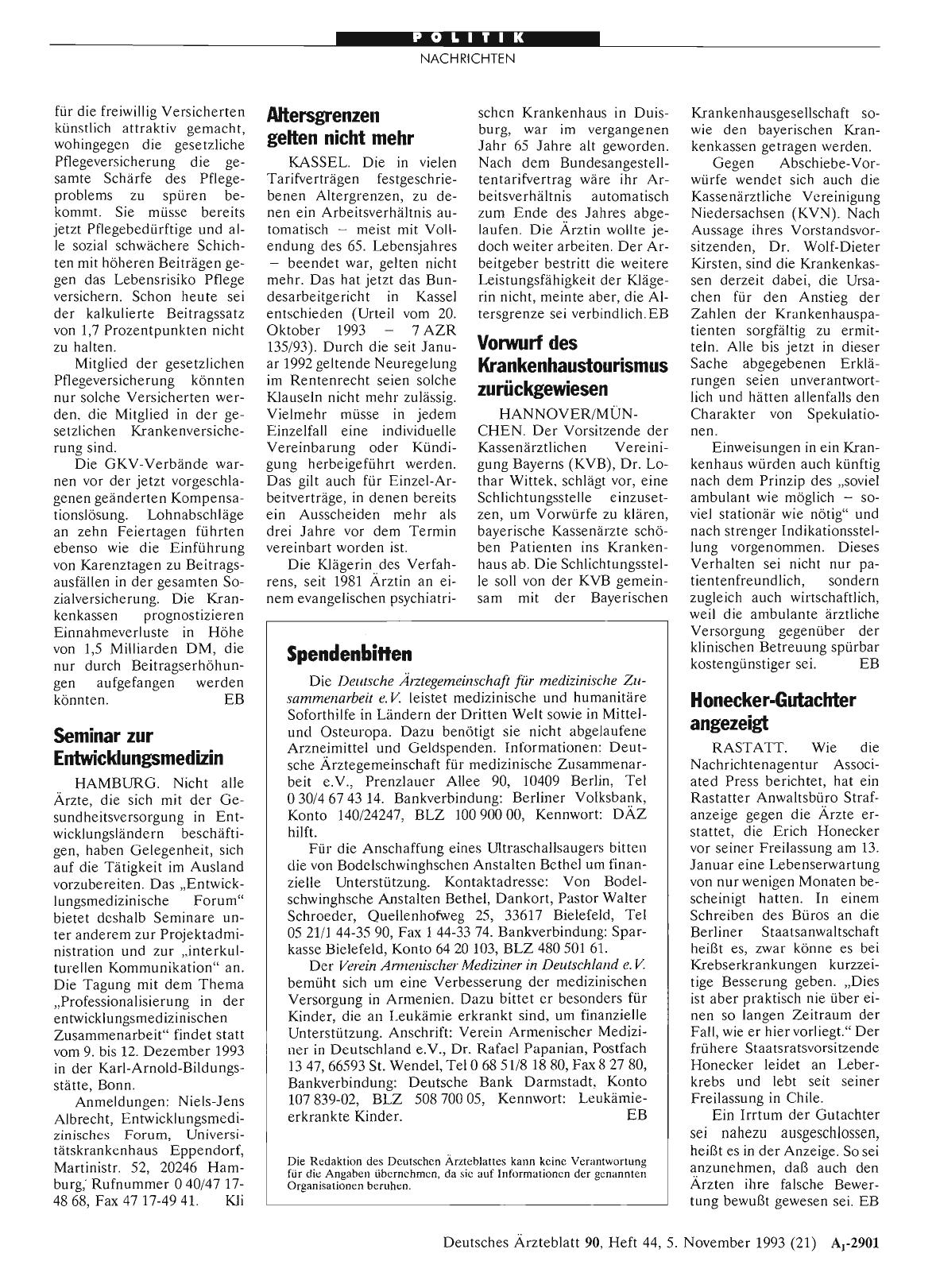 Vorschauseite 1: Vorwurf des Krankenhaustourismus zurückgewiesen