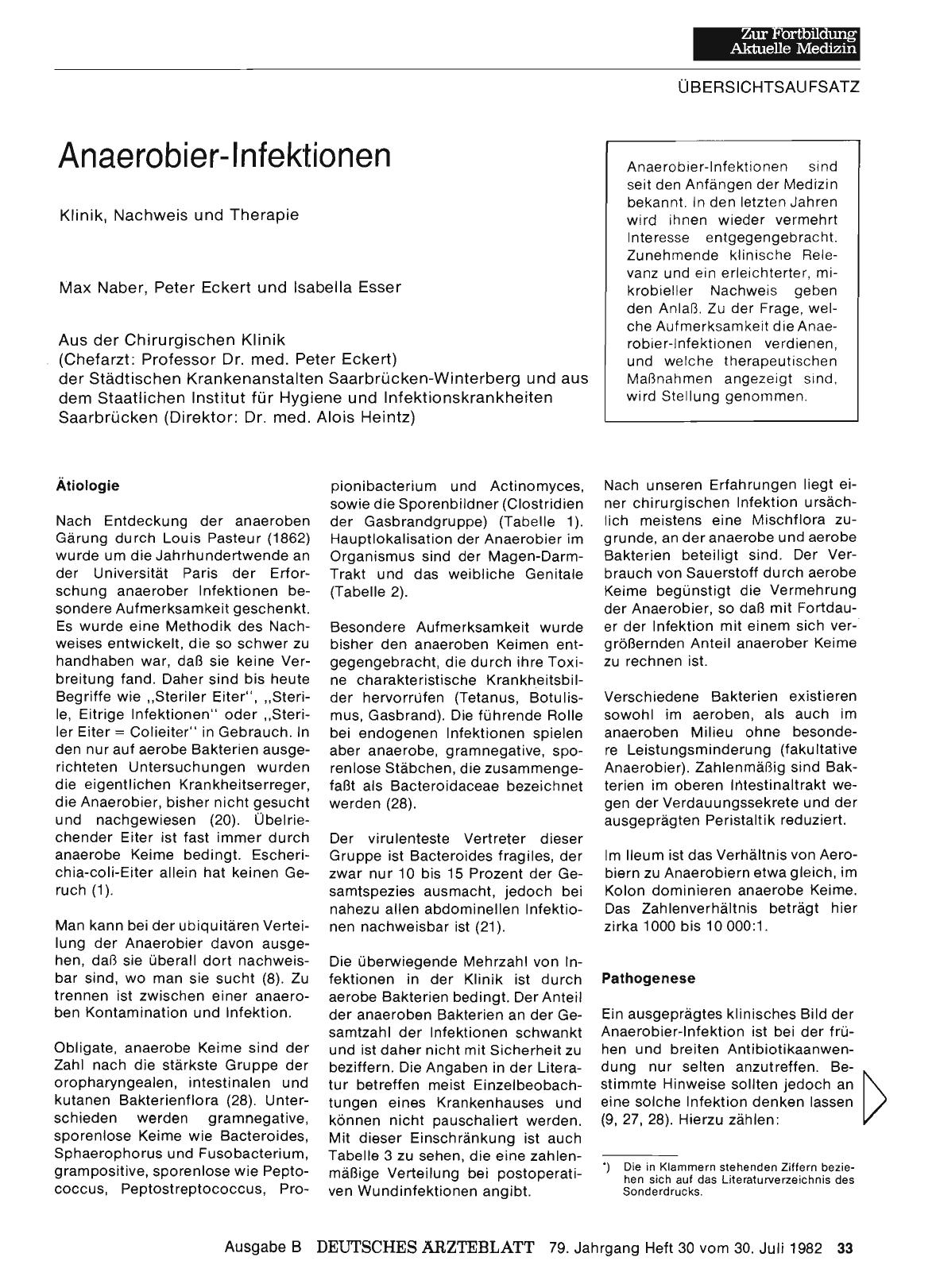 Vorschauseite 1: Anaerobier-Infektionen