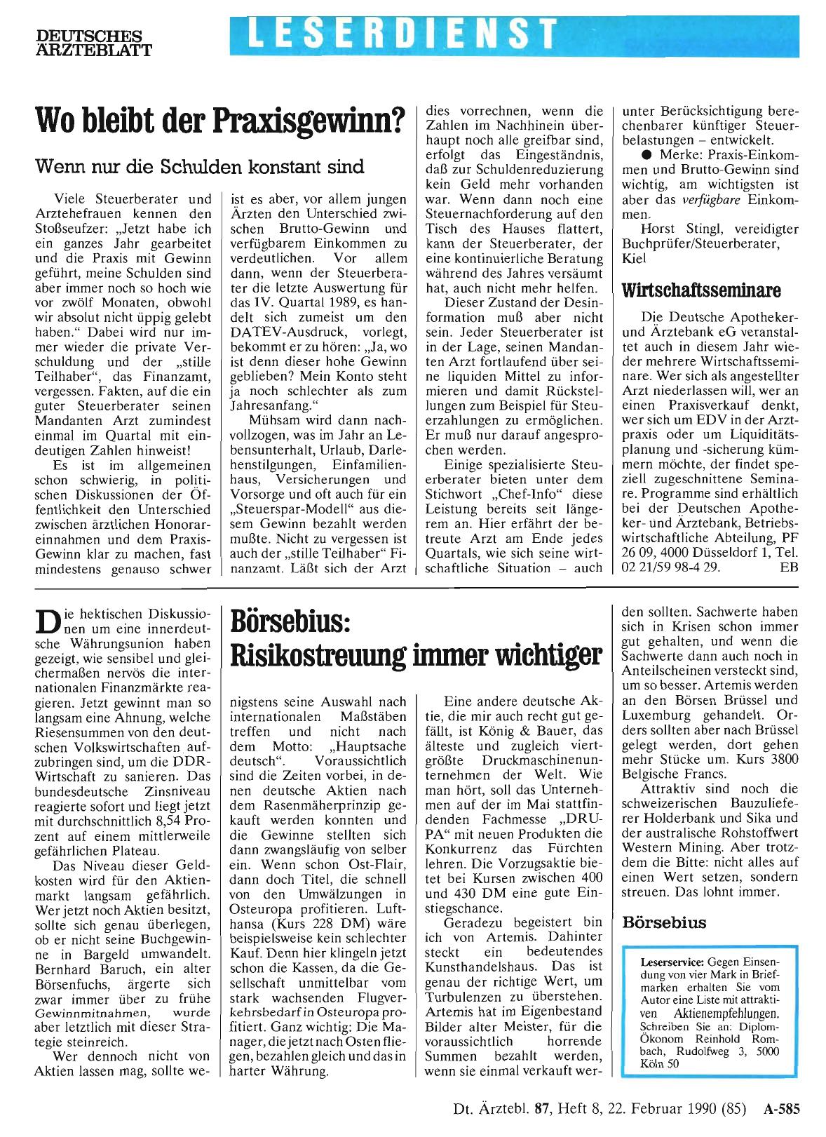 Vorschauseite 1: Börsebius: Risikostreuung immer wichtiger