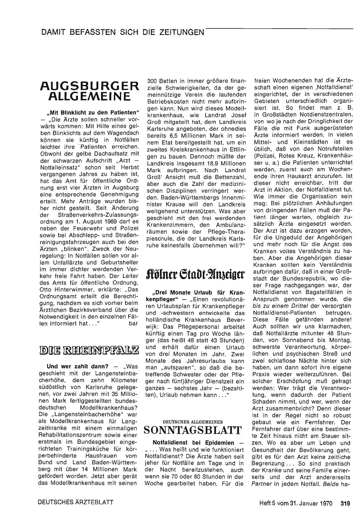 Vorschauseite 1: „Mit Blinklicht zu den Patienten"