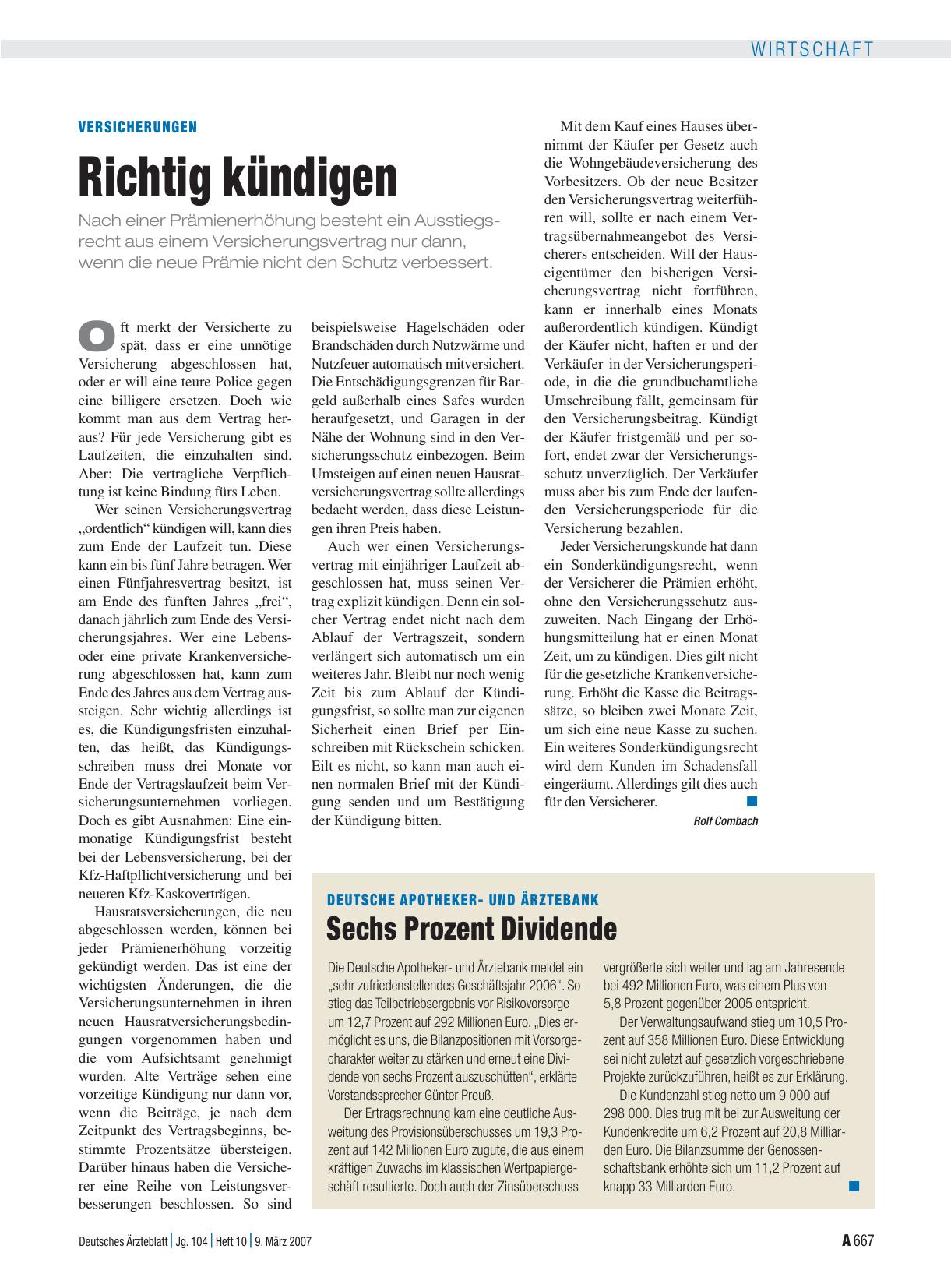 Vorschauseite 1: Versicherungen: Richtig kündigen