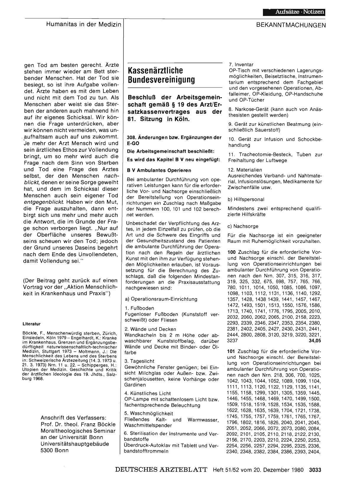 Vorschauseite 1: Kassenärztliche Bundesvereinigung: Beschluß der Arbeitsgemeinschaft gemäß § 19 des Arzt/Ersatzkassenvertrages aus der 81. Sitzung in Köln.