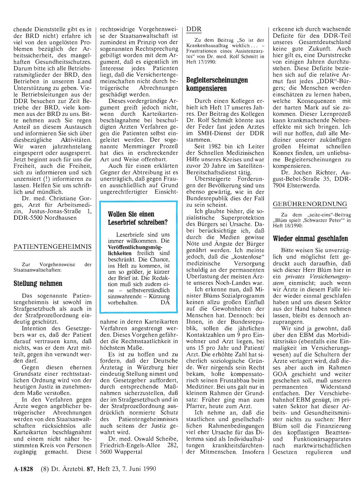 Vorschauseite 1: PATIENTENGEHEIMNIS: Stellung nehmen
