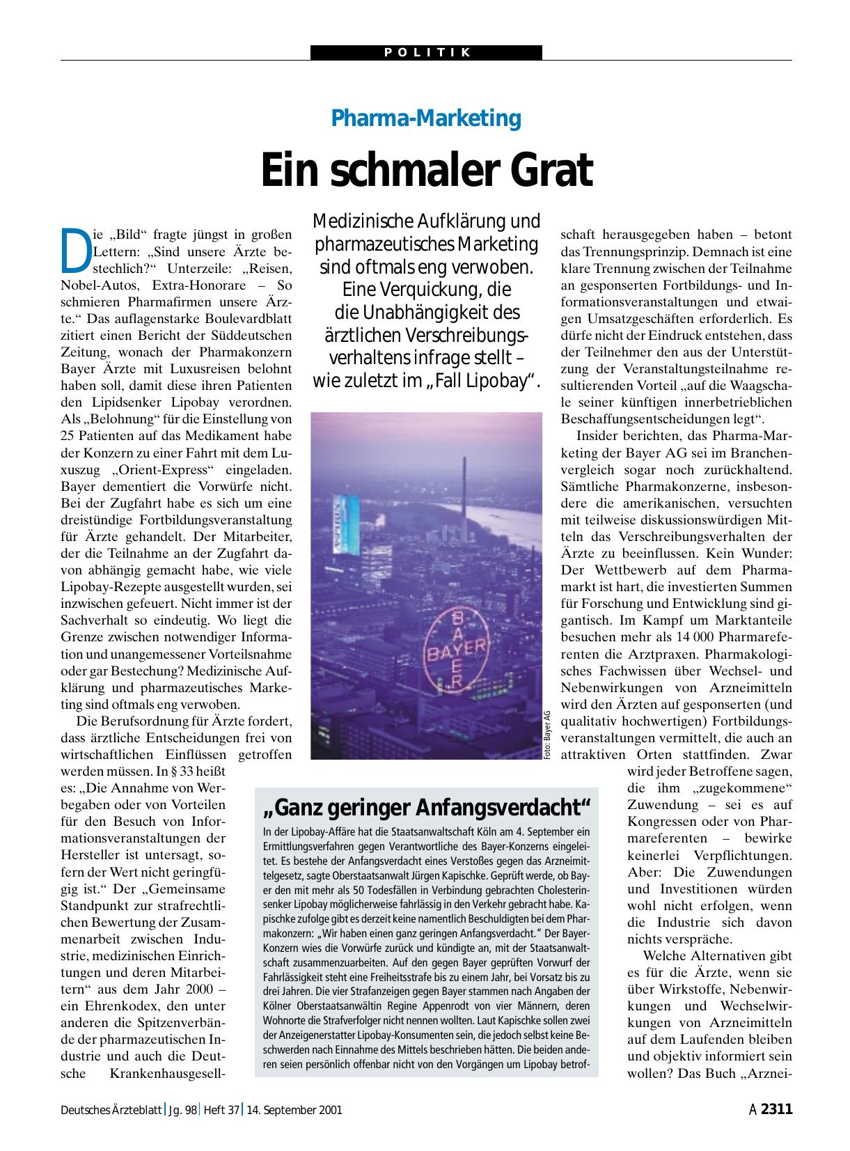 Vorschauseite 1: Pharma-Marketing: Ein schmaler Grat