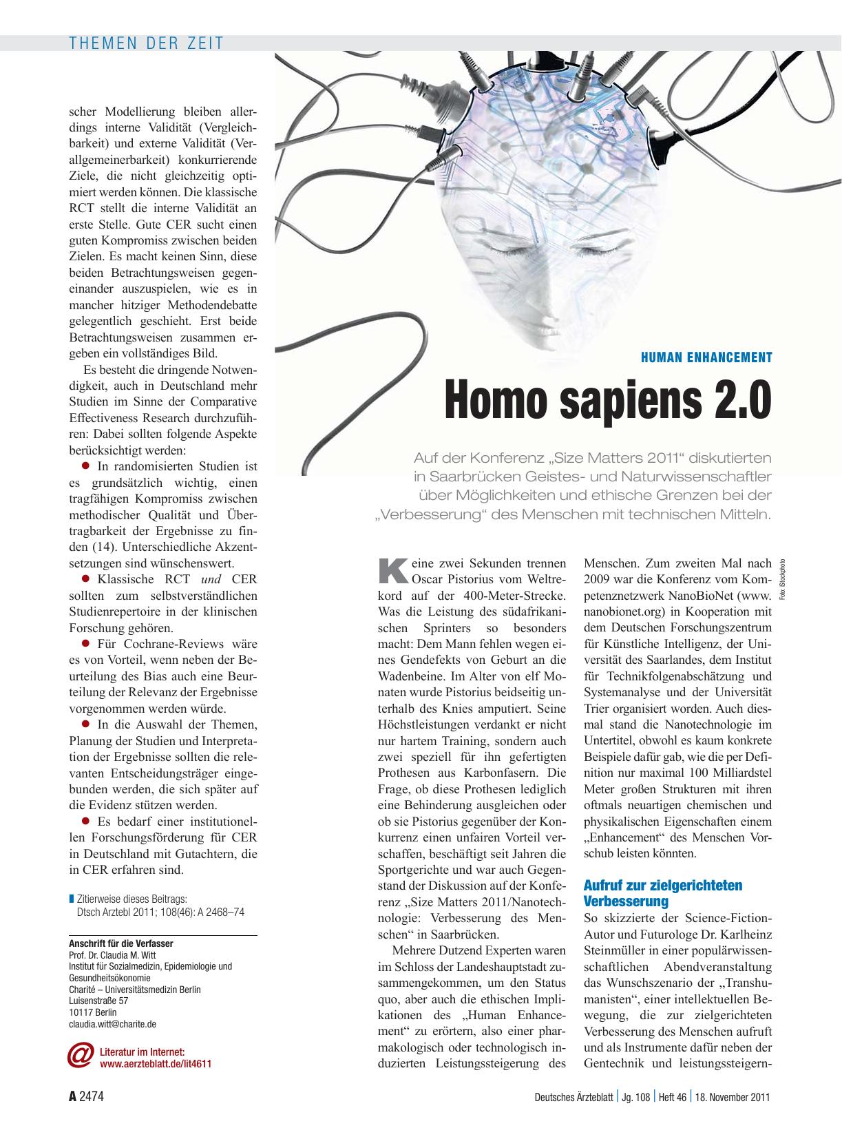 Vorschauseite 1: Human Enhancement: Homo sapiens 2. 0
