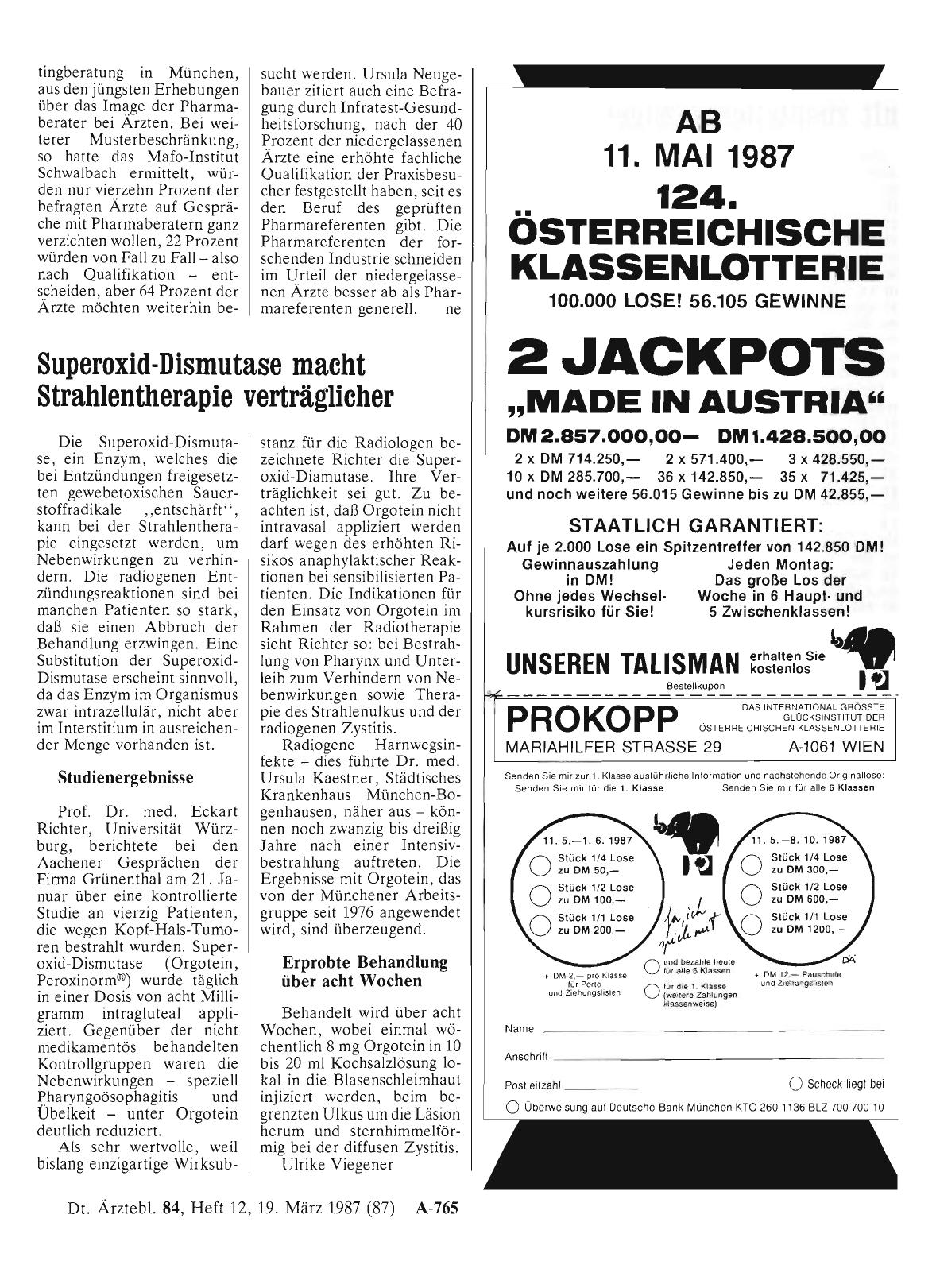 Vorschauseite 1: Superoxid-Dismutase macht Strahlentherapie verträglicher