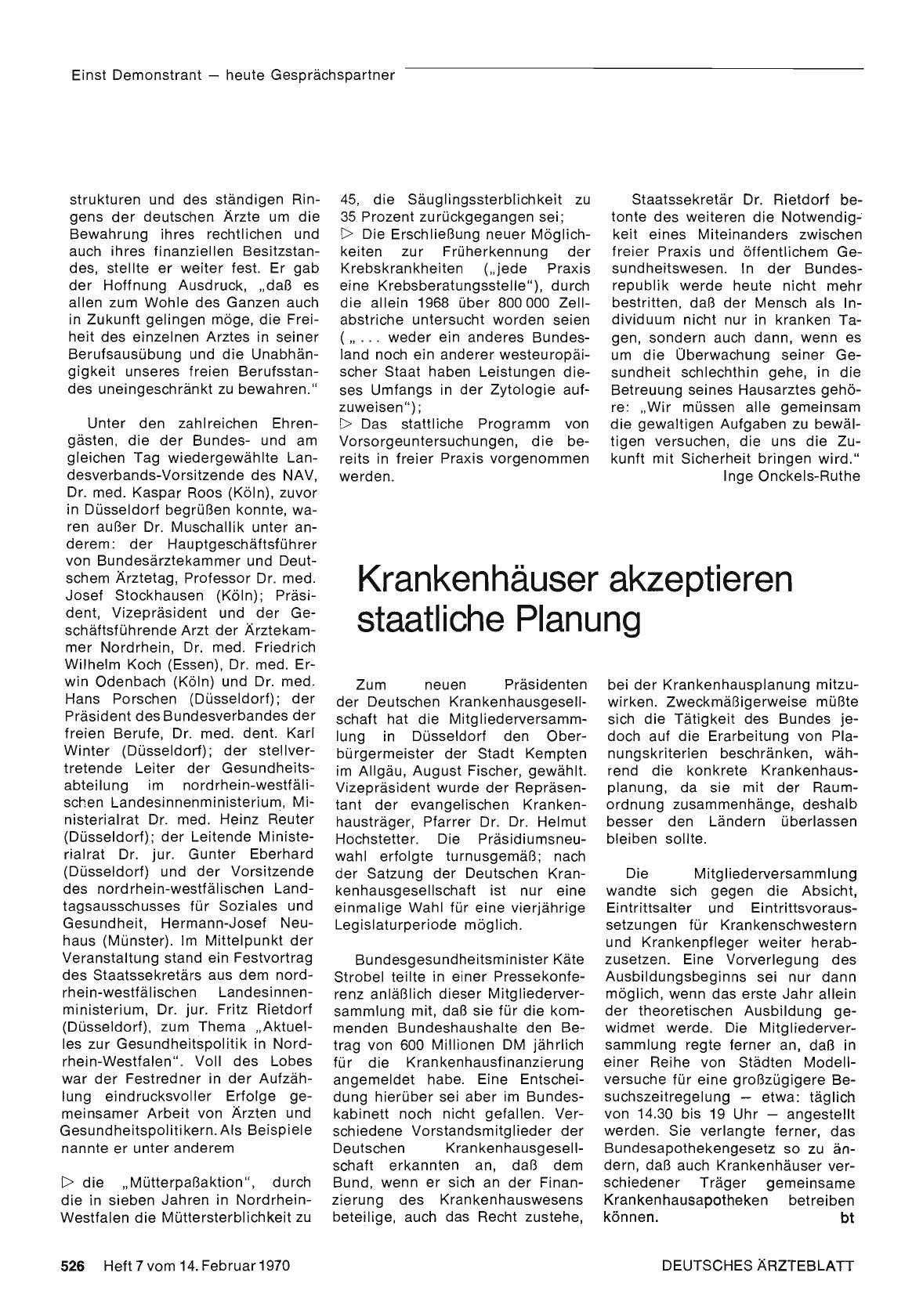 Vorschauseite 1: Krankenhäuser akzeptieren staatliche Planung