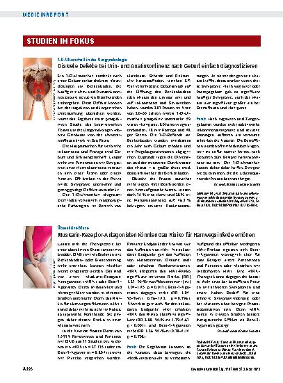 Vorschauseite 1: 3-D-Ultraschall in der Urogynäkologie: Diskrete Defekte bei Urinund Analinkontinenz nach Geburt einfach diagnostizieren.