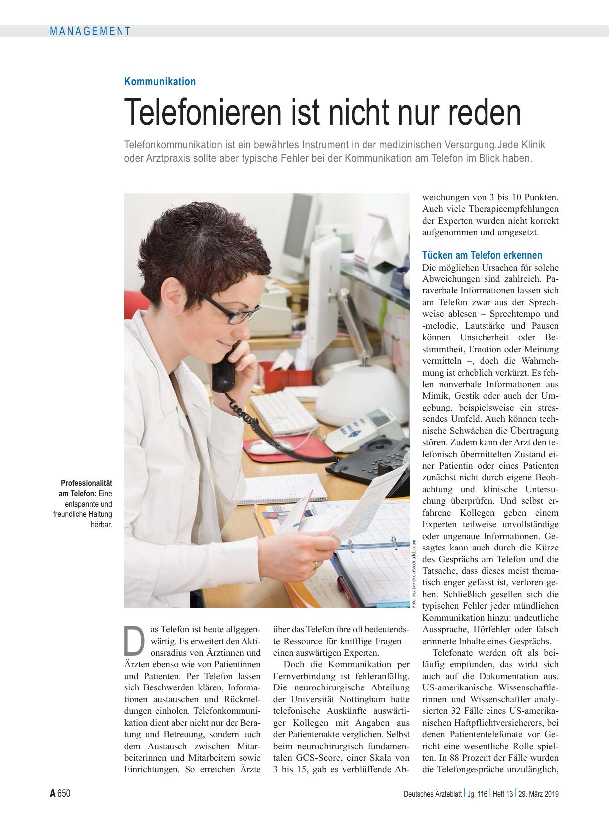 Vorschauseite 1: Kommunikation: Telefonieren ist nicht nur reden