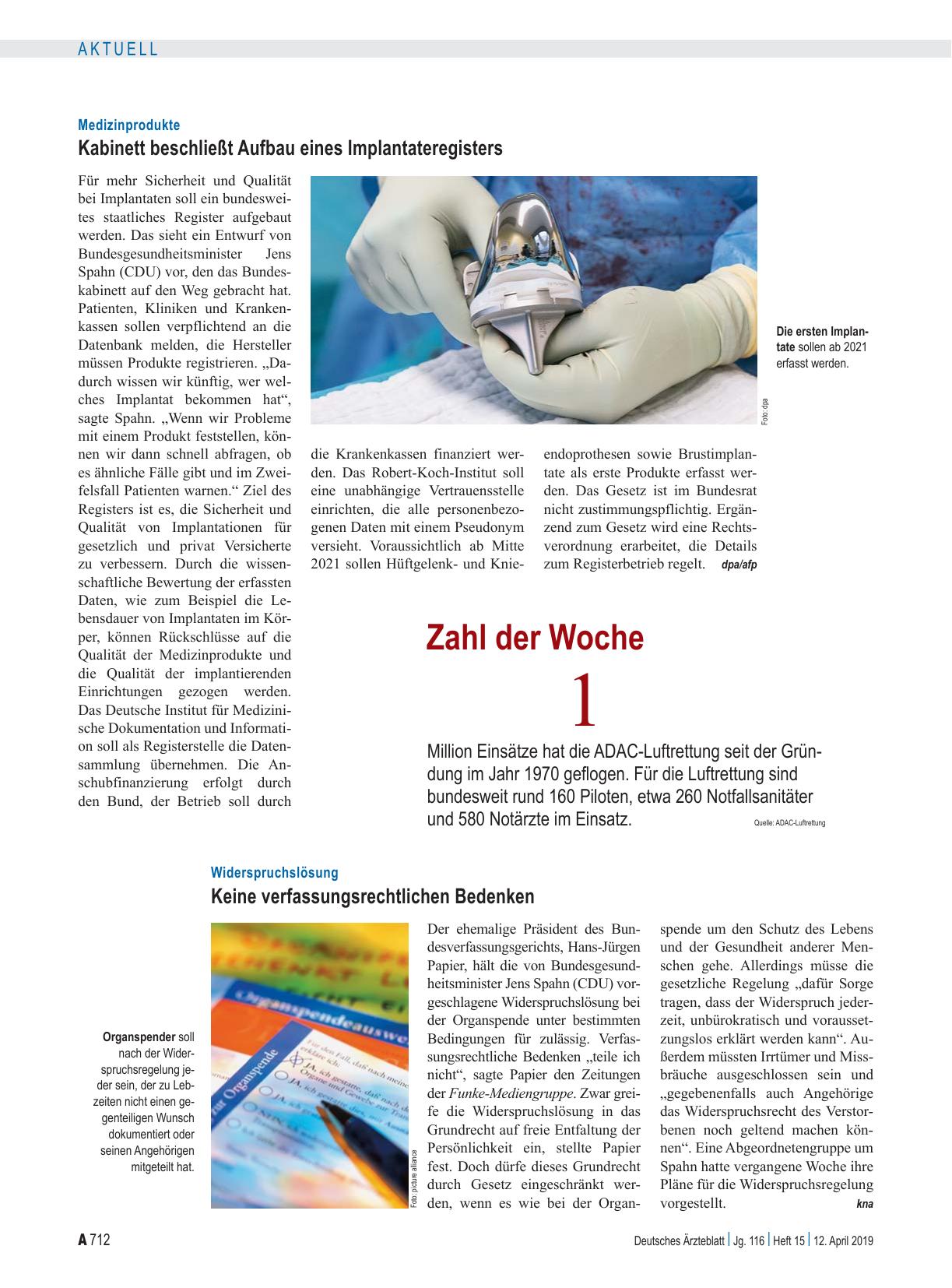 Vorschauseite 1: Widerspruchslösung: Keine verfassungsrechtlichen Bedenken