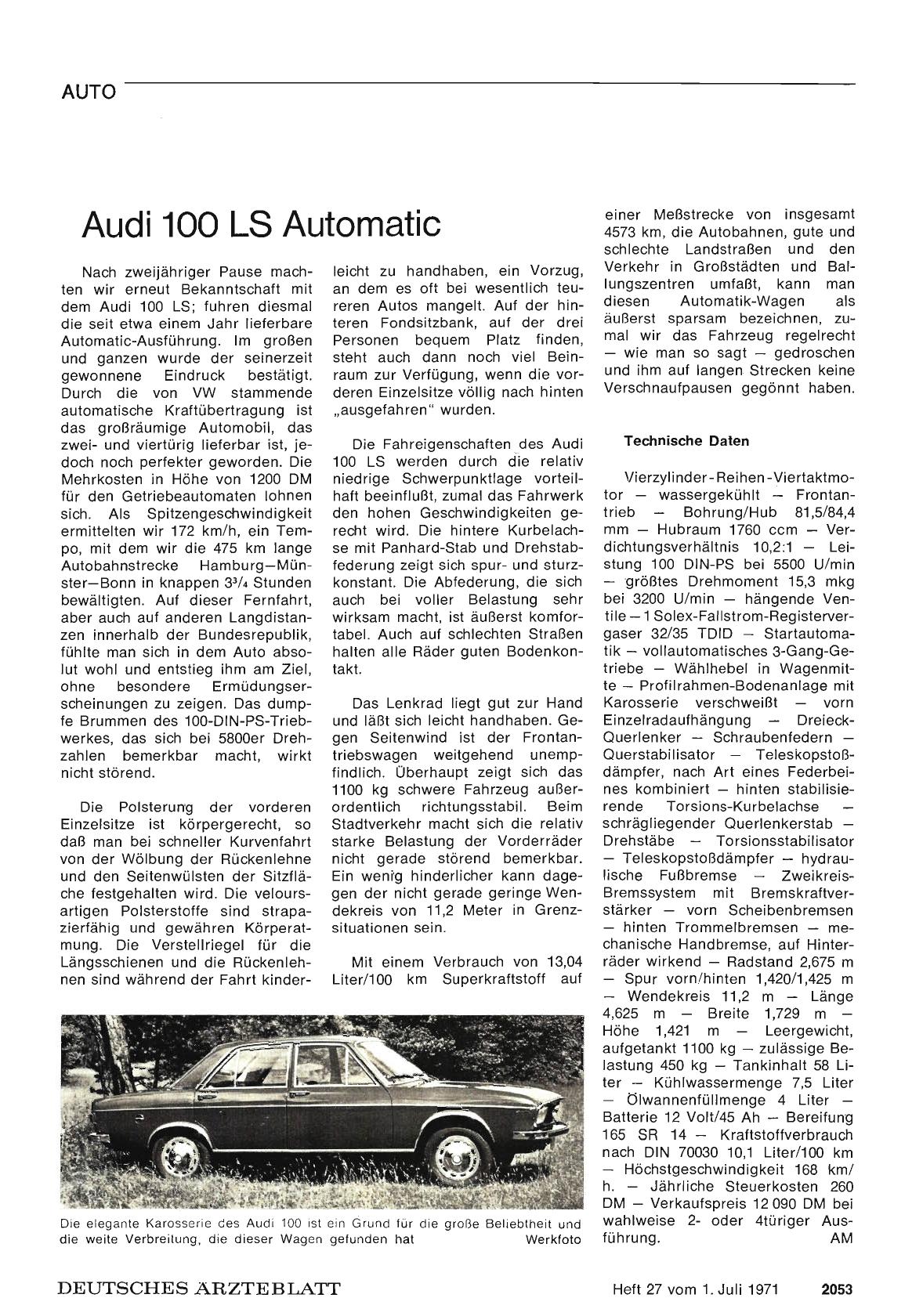 Vorschauseite 1: Audi 100 LS Automatic