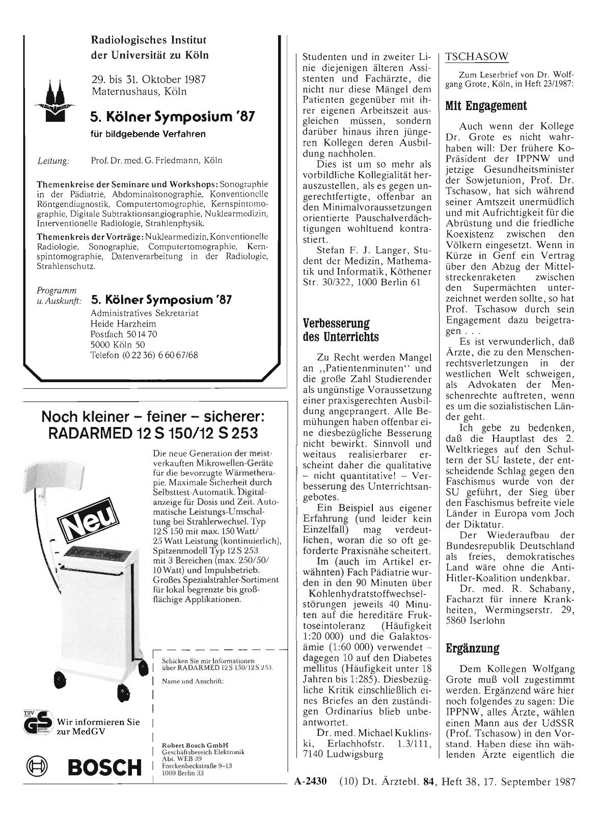 Vorschauseite 1: TSCHASOW: Mit Engagement