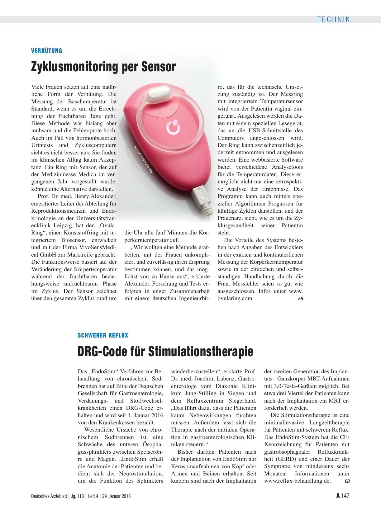 Vorschauseite 1: Schwerer Reflux: DRG-Code für Stimulationstherapie
