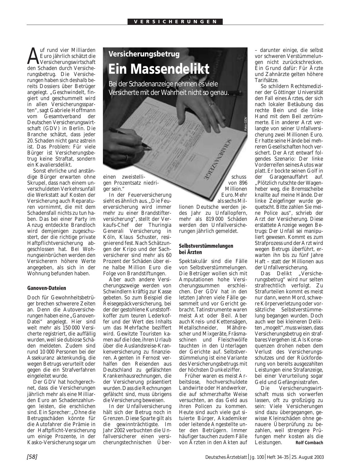 Vorschauseite 1: Versicherungsbetrug: Ein Massendelikt