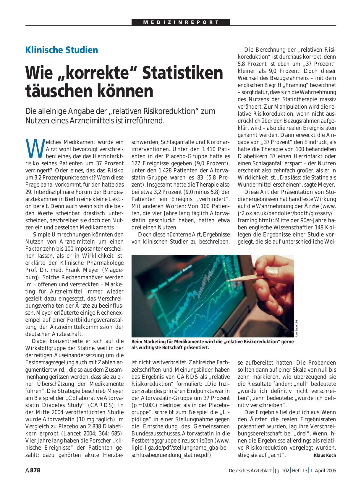 Vorschauseite 1: Klinische Studien: Wie „korrekte“ Statistiken täuschen können