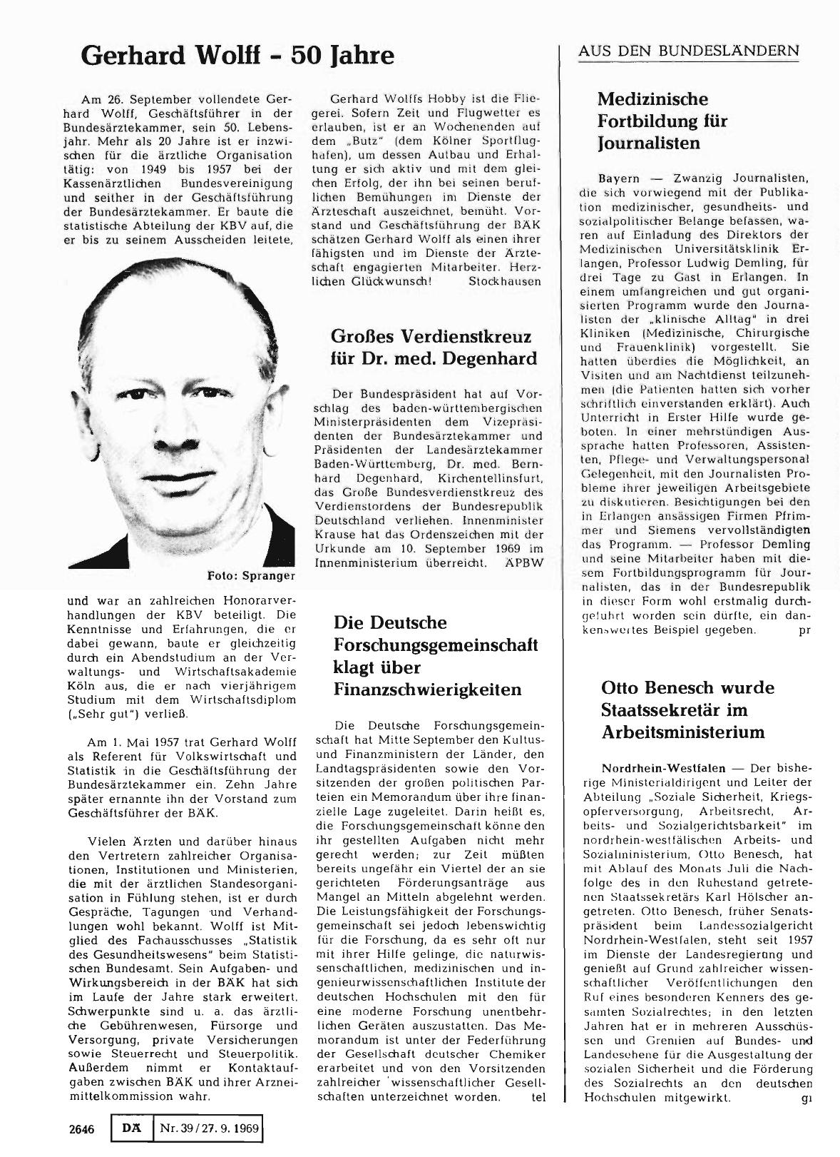 Vorschauseite 1: Großes Verdienstkreuz für Dr. med. Degenhard