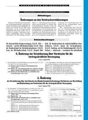 Vorschauseite 1: 2. Änderung der Vereinbarung über den Einsatz des Blankoformularbedruckungs-Verfahrens zur Herstellung und Bedruckung von Vordrucken für die vertragsärztliche Versorgung vom 1. Ja…
