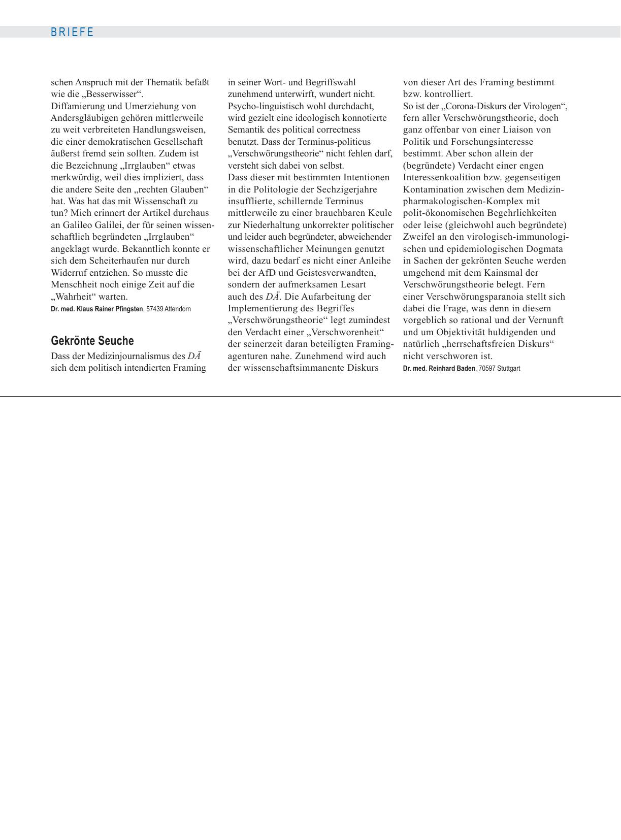 Vorschauseite 1: COVID-19-Kritik: Gekrönte Seuche
