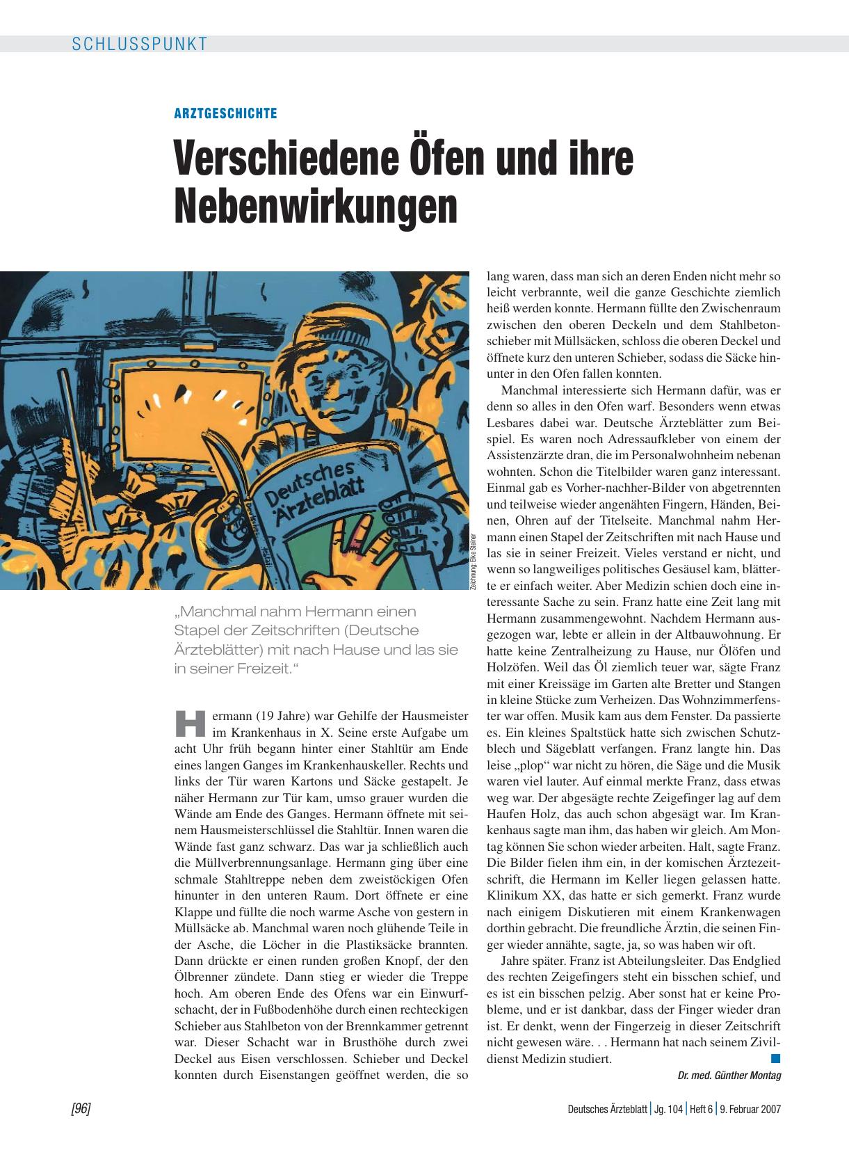 Vorschauseite 1: Arztgeschichte: Verschiedene Öfen und ihre Nebenwirkungen