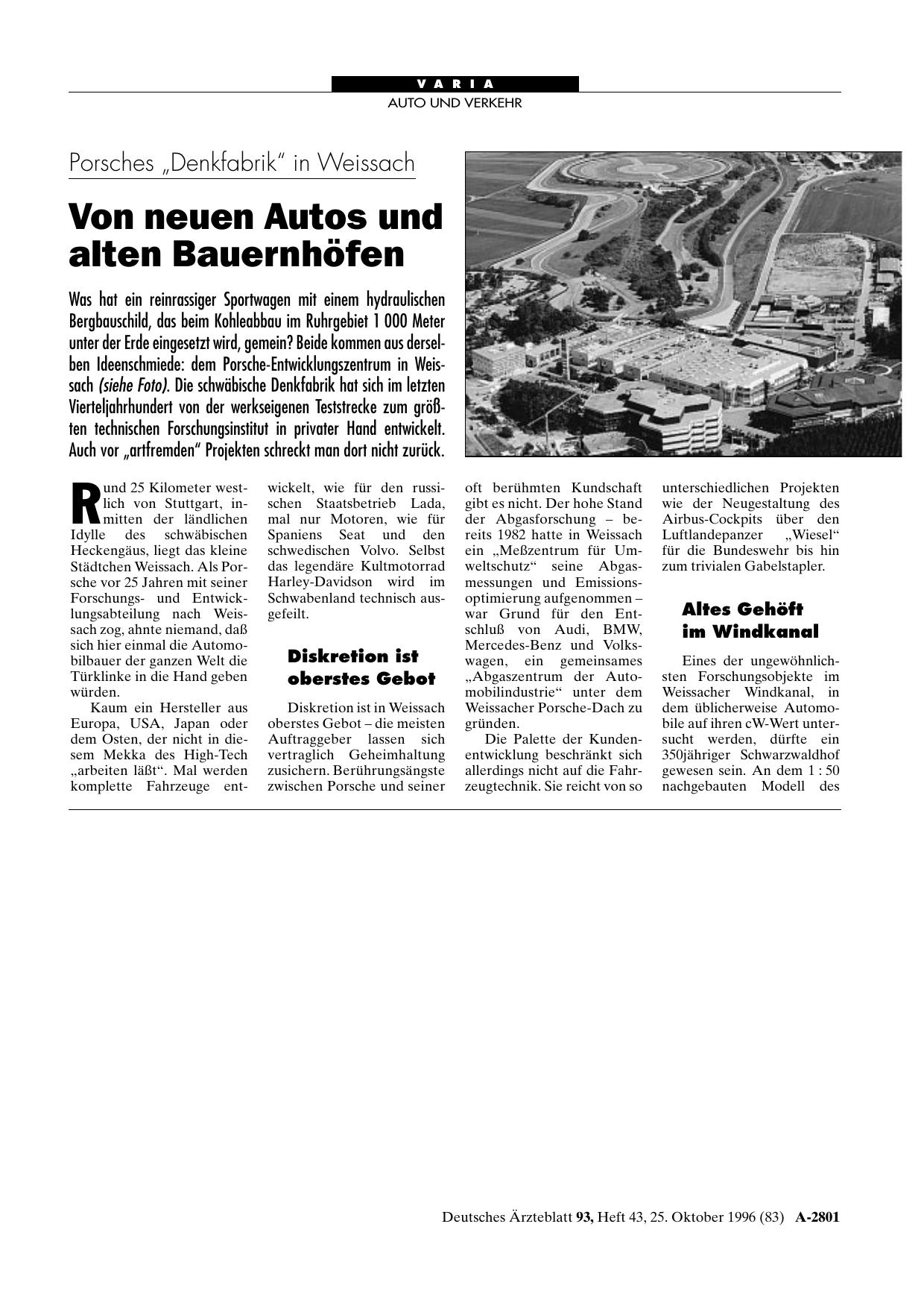 Vorschauseite 1: Porsches „Denkfabrik“ in Weissach: Von neuen Autos und alten Bauernhöfen