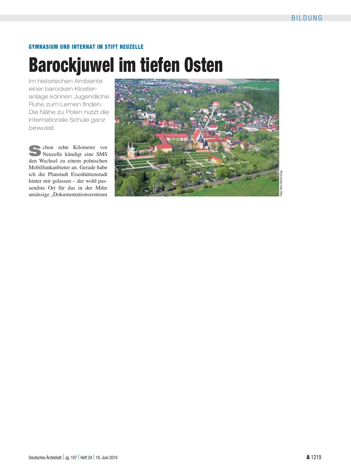 Vorschauseite 1: Gymnasium und Internat im Stift Neuzelle: Barockjuwel im tiefen Osten