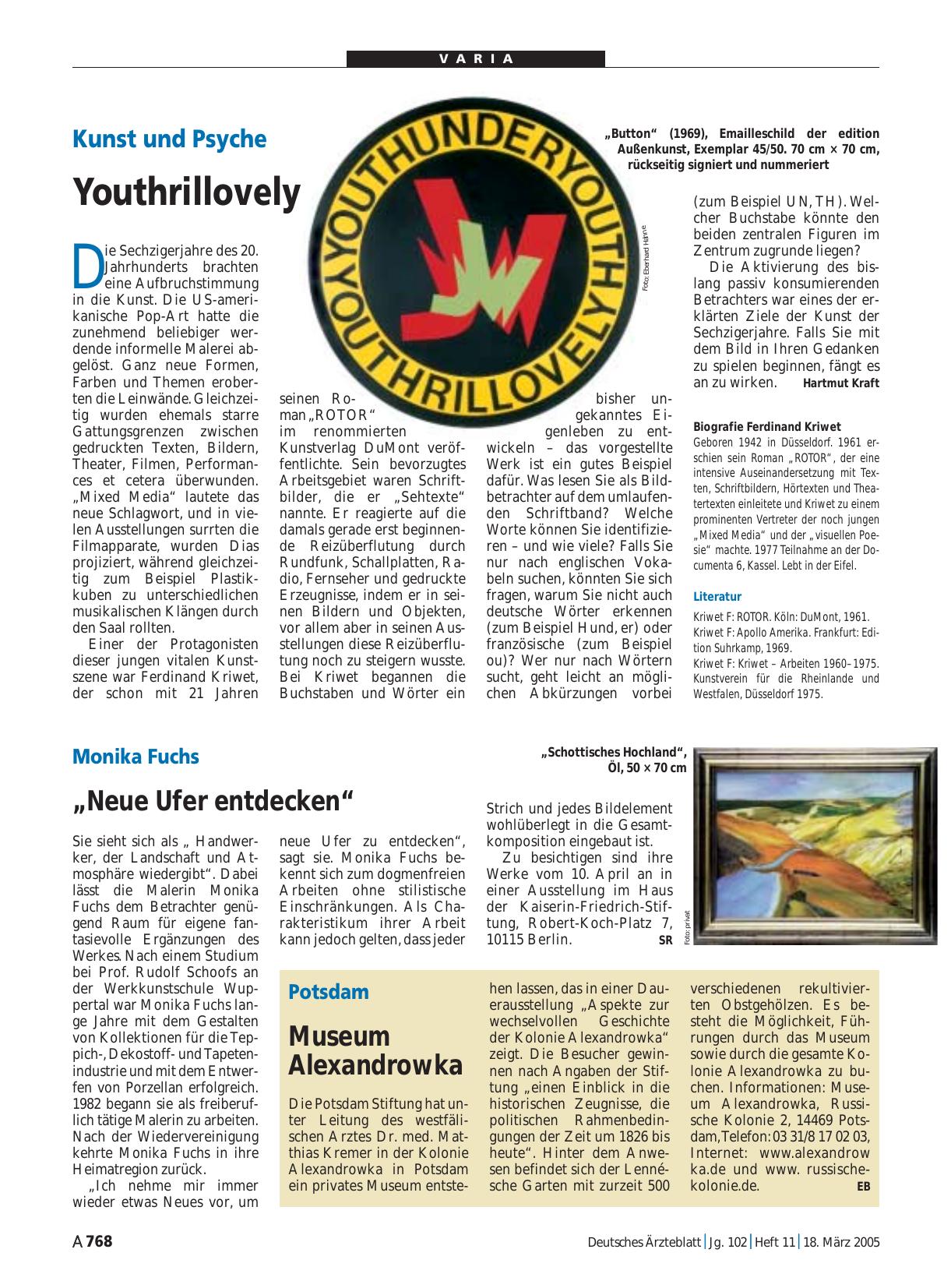 Vorschauseite 1: Kunst und Psyche: Youthrillovely