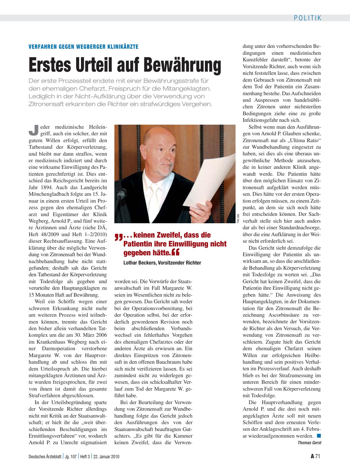 Vorschauseite 1: Verfahren Gegen Wegberger Klinikärzte: Erstes Urteil auf Bewährung