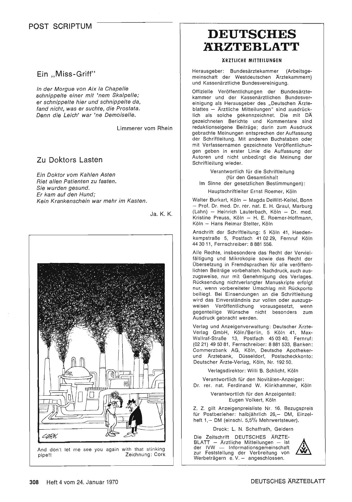 Vorschauseite 1: Ein „Miss-Griff" / Zu Doktors Lasten