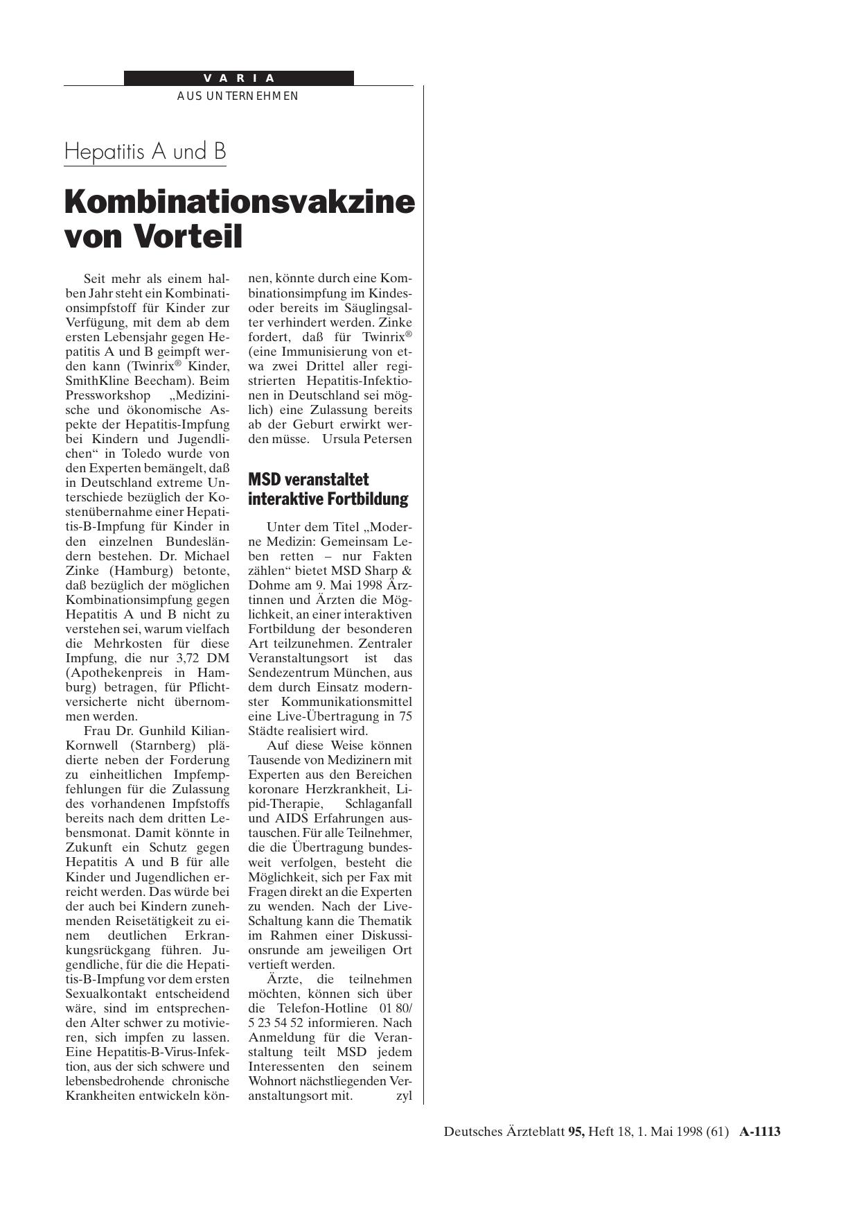 Vorschauseite 1: MSD veranstaltet interaktive Fortbildung