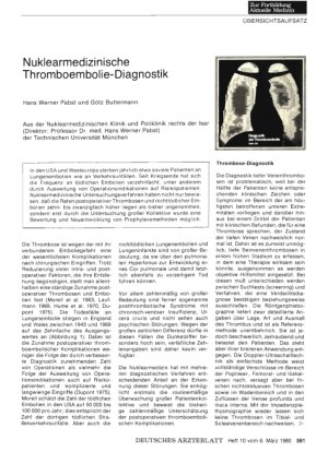 Vorschauseite 1: Nuklearmedizinische Thromboembolie-Diagnostik