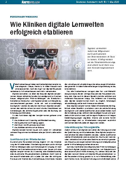 Vorschauseite 1: Personalentwicklung: Wie Kliniken digitale Lernwelten erfolgreich etablieren