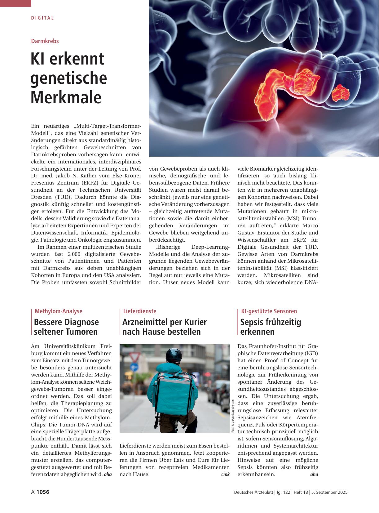 Vorschauseite 1: Darmkrebs: KI erkennt genetische Merkmale