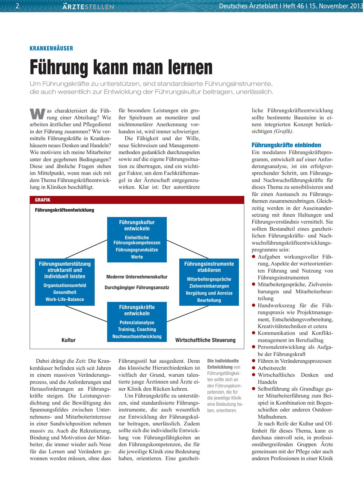 Vorschauseite 1: Krankenhäuser: Führung kann man lernen