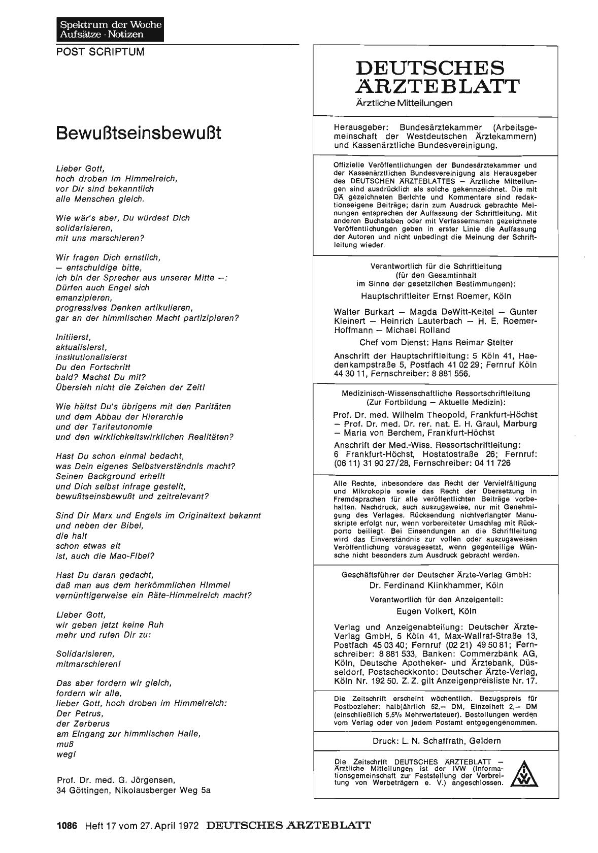 Vorschauseite 1: Bewußtseinsbewußt