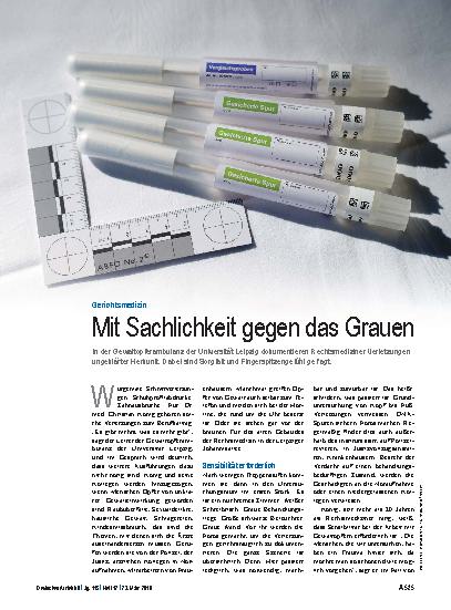Vorschauseite 1: Gerichtsmedizin: Mit Sachlichkeit gegen das Grauen