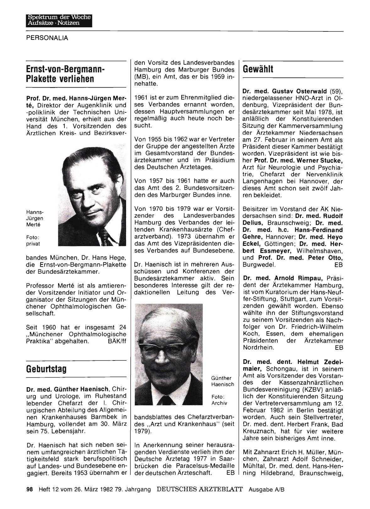 Vorschauseite 1: Ernst-von-Bergmann-Plakette verliehen