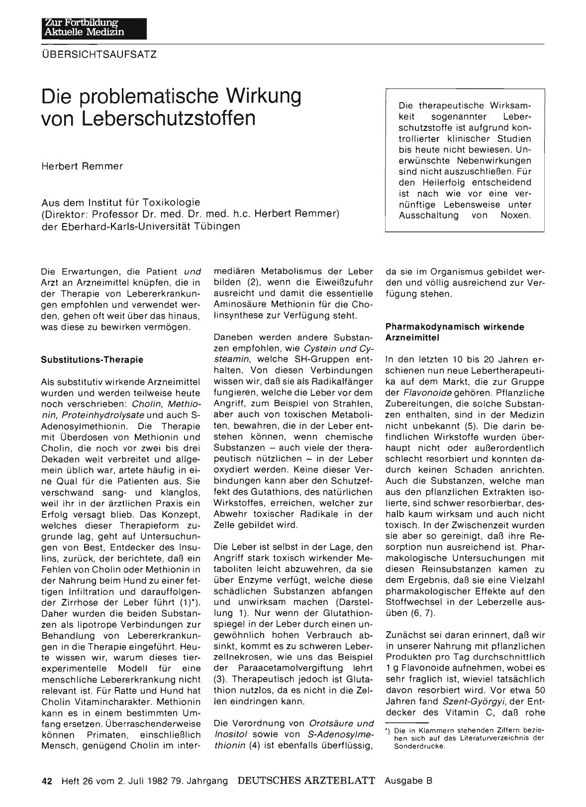 Vorschauseite 1: Die problematische Wirkung von Leberschutzstoffen