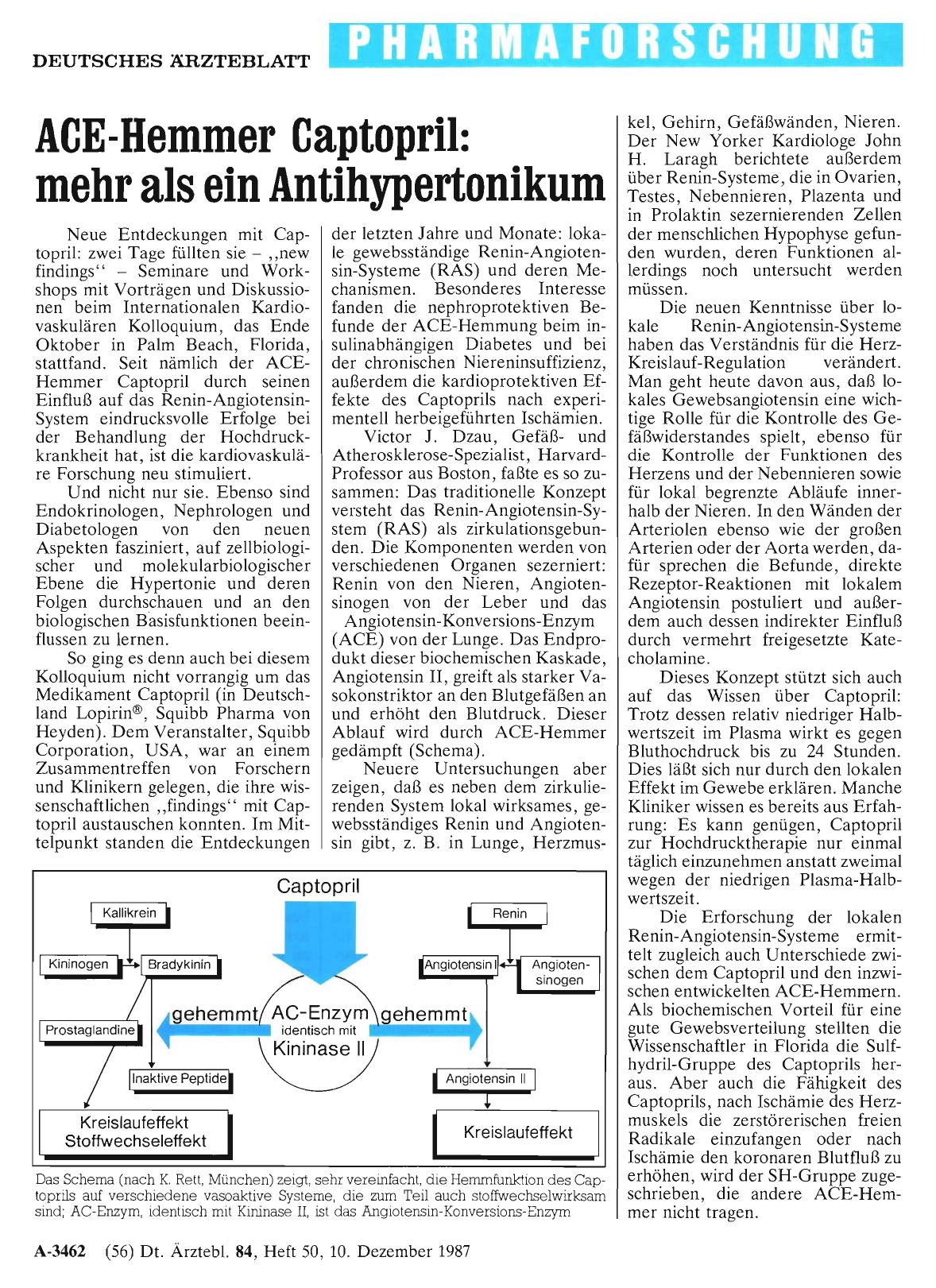 Vorschauseite 1: ACE-Hemmer Captopril: mehr als ein Antihypertonikum