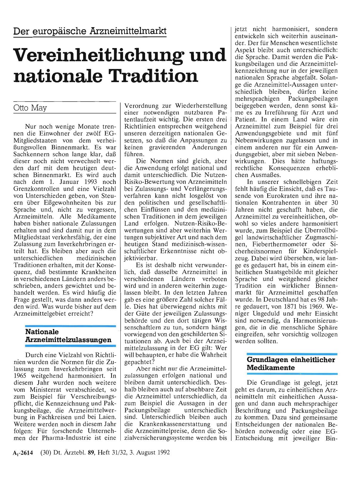 Vorschauseite 1: Der europäische Arzneimittelmarkt: Vereinheitlichung und nationale Tradition