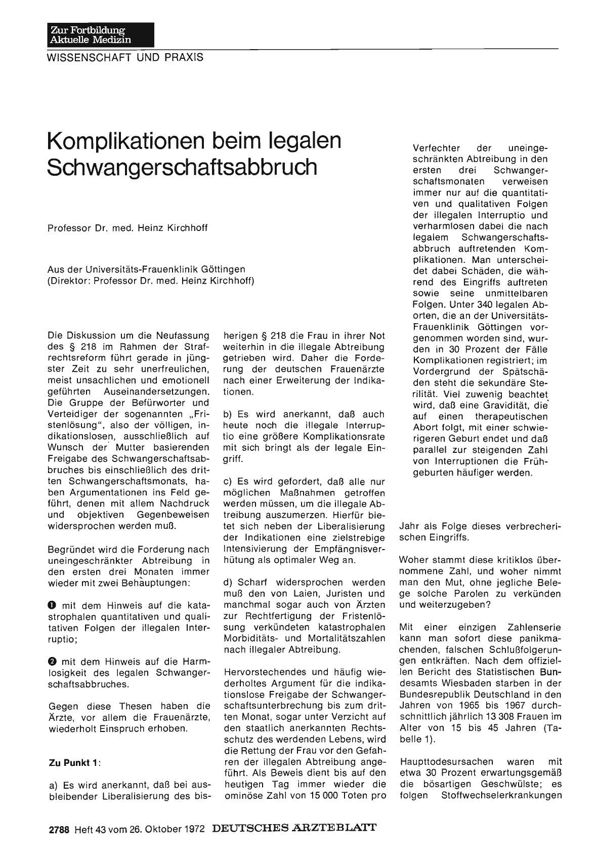 Vorschauseite 1: Komplikationen beim legalen Schwangerschaftsabbruch