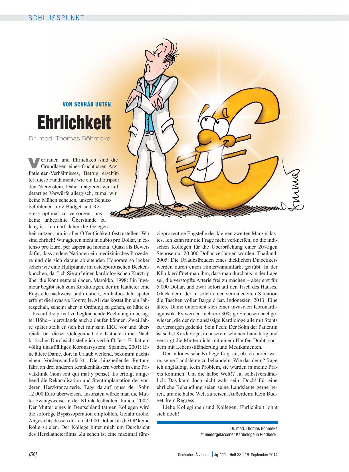 Vorschauseite 1: Von schräg unten: Ehrlichkeit