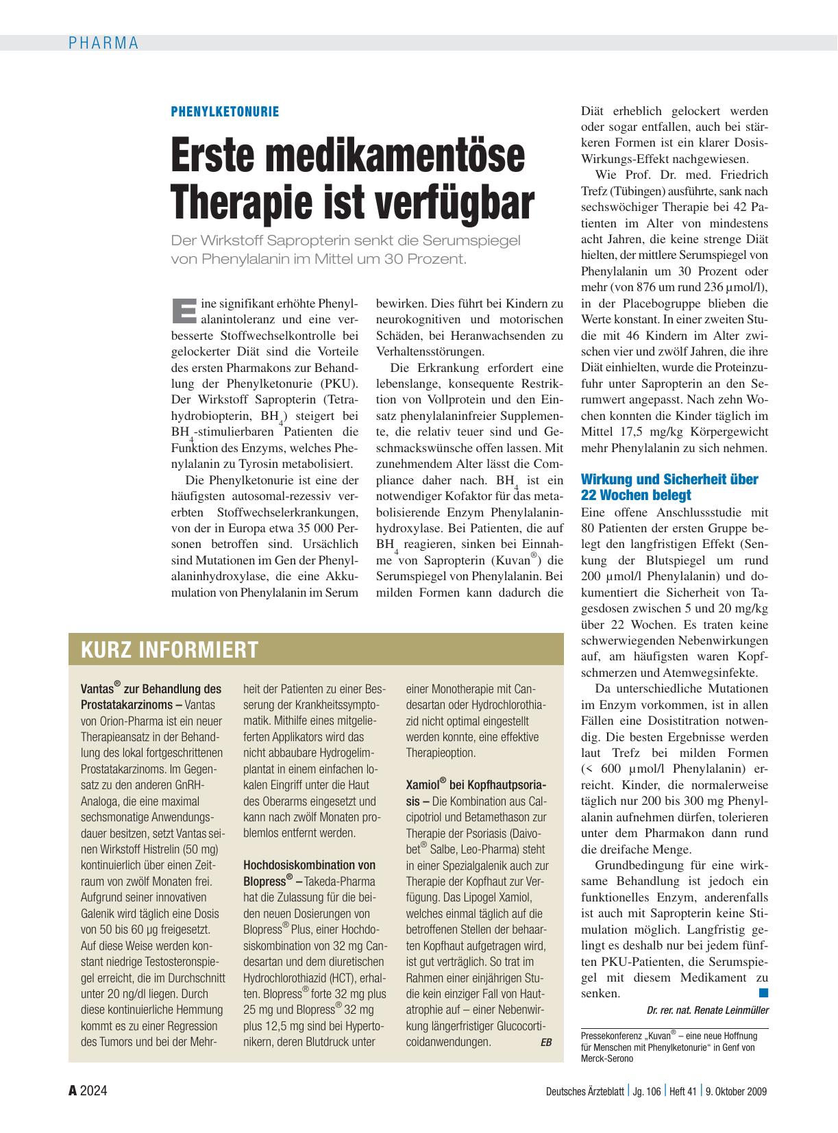 Vorschauseite 1: Kurz informiert