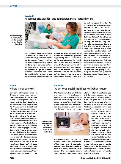 Vorschauseite 1: Geburtshilfe: Hebammen plädieren für Personaluntergrenze und Akademisierung