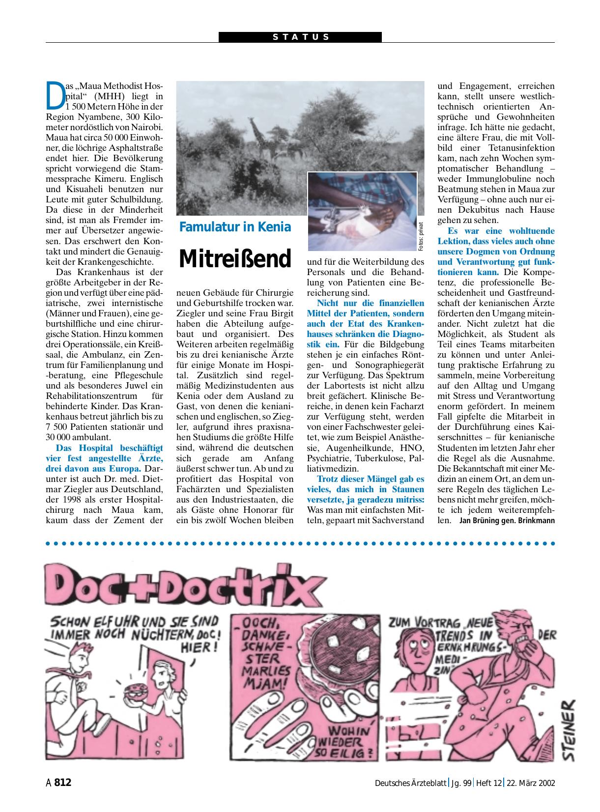 Vorschauseite 1: Famulatur in Kenia: Mitreißend