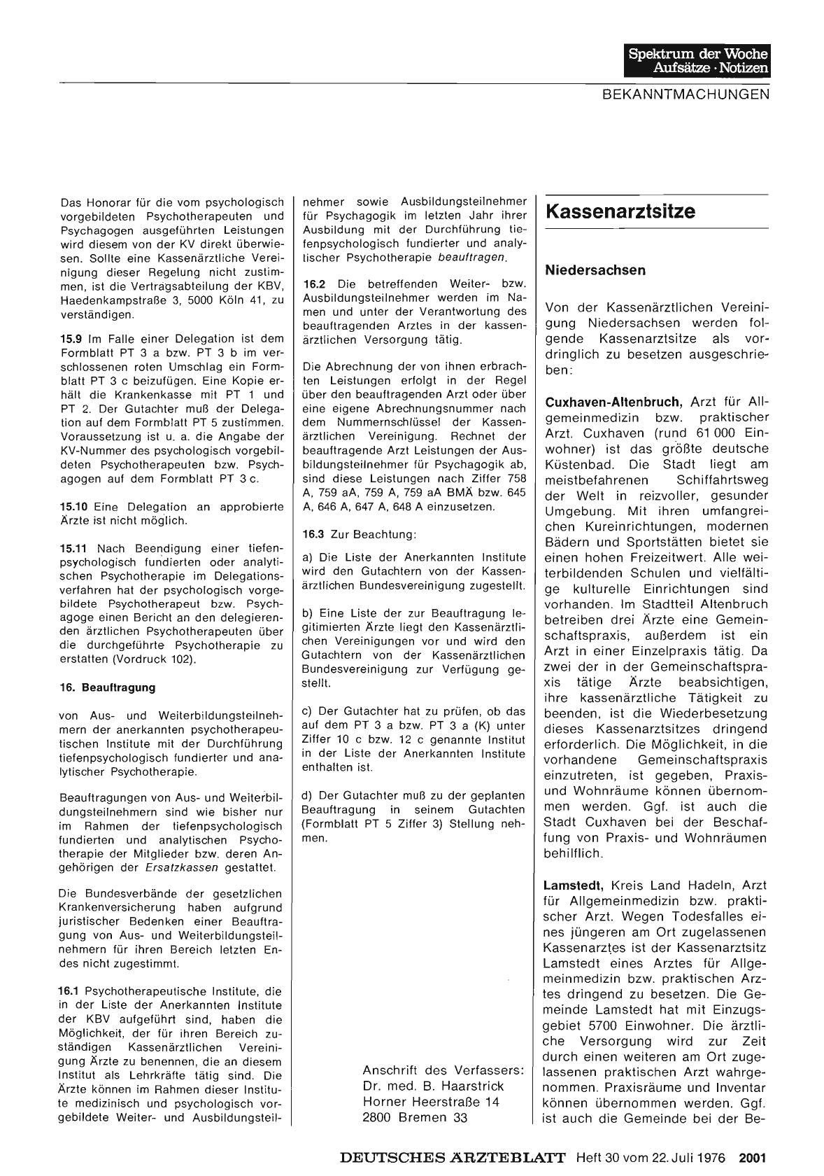 Vorschauseite 1: Kassenarztsitze